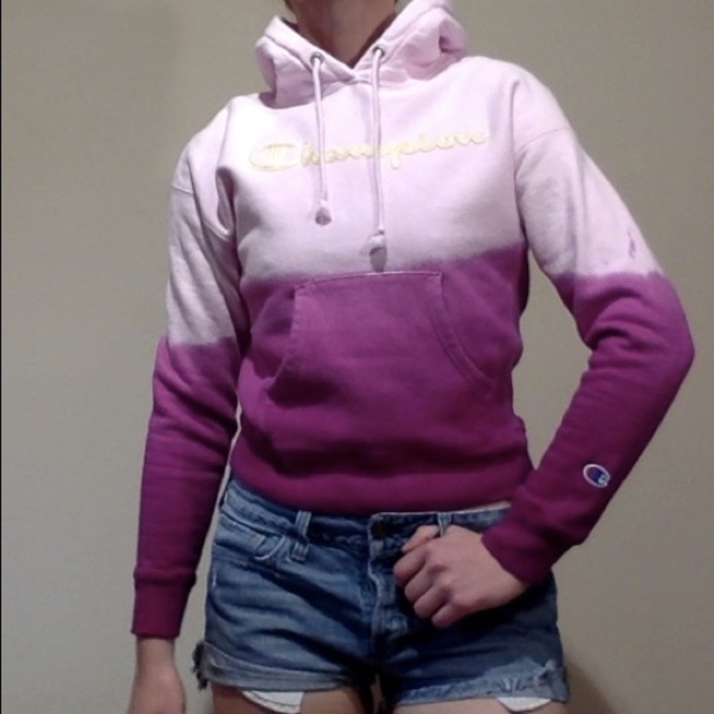 NWT Champion Purple Ombre Tie Dye Retro Hoodie XS - Picture 2 of 8